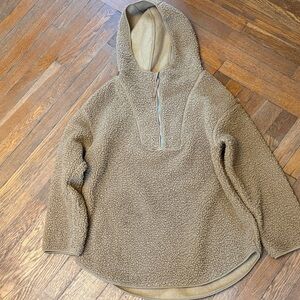 H&M Cozy Tan Sherpa Pullover Hoodie
